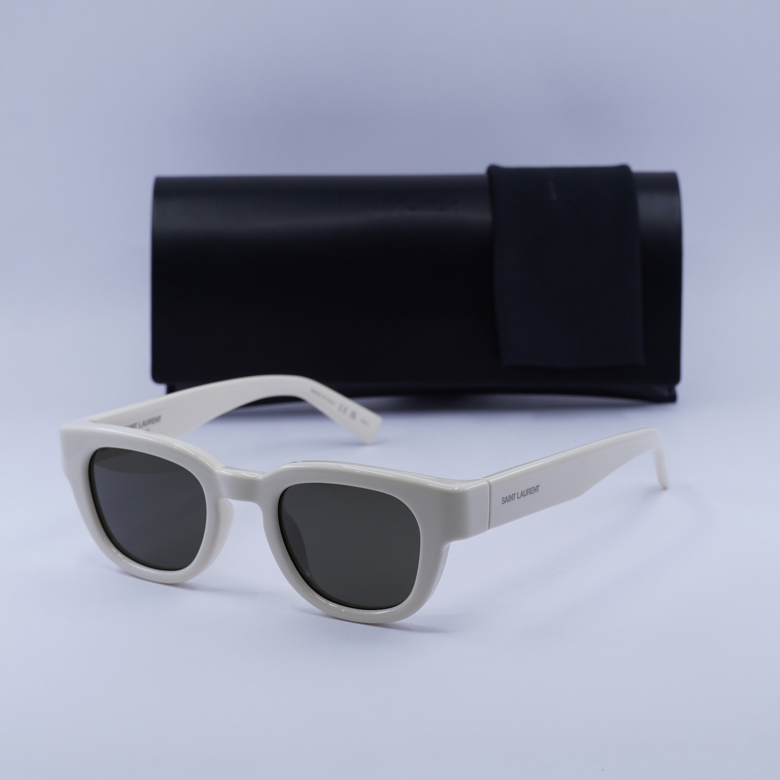 Occhiali da sole Saint Laurent SL675 005 avorio grigio 46 22 145 nuovi autentici