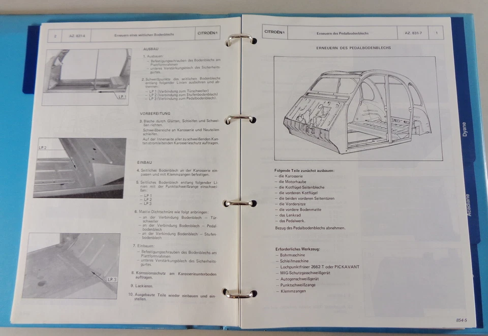 Manual de Taller Carrocería Citroen 2 Cv Pato, Dyane, Acadiane Stand 02/1982 - Imagen 3 de 4