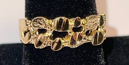 GRÖSSE 4-13, NEU 14 KT VERGOLDET ATEMBERAUBENDER DESIGNER HERREN DAMEN NUGGET RING #5 - Bild 3 von 4