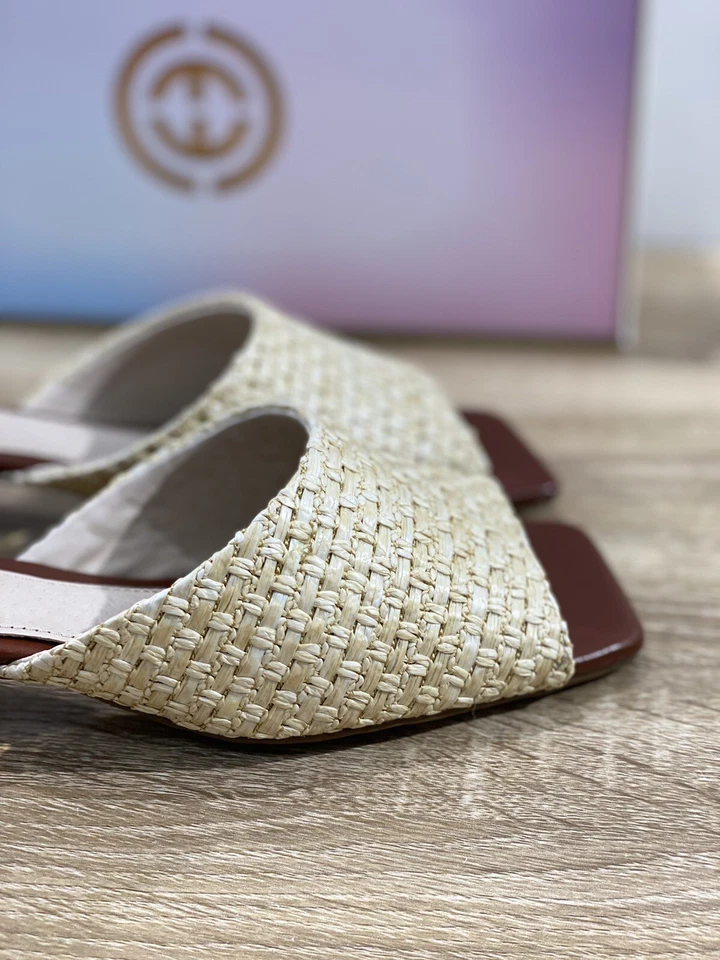 Cecelia New York Sandalo Ciabatta Donna Naturale Casual Luxury Woman Sandal 37 - Imagen 3 de 4