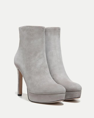 Veronica Beard Dali Women 8M Platform Bootie Taupe Suede Stiletto Heel Boots NIB