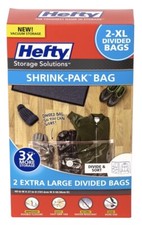 Hefty Storage Solutions Shrink-Pak Bag X-LARGE Divided Bags 2 pack 