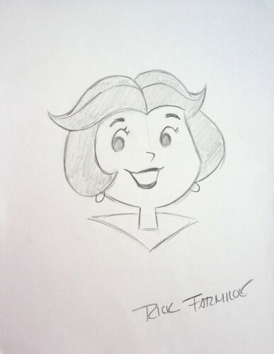 JANE - The Jetsons RICK FARMILOE Signed Hand Penciled 8.5"x11" CONVENTION ART - Picture 1 of 2