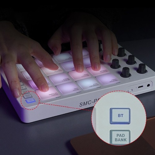 Practical MIDI Keyboard Controller with 16 Backlit Drum Pad Wireless Velocities - Picture 2 of 8