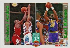 1992-93 HOOPS MICHAEL JORDAN / MALONE LEAGUE LEADERS #320 NBA BASKETBALL CARD