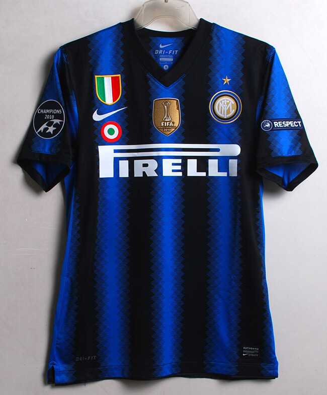 【正規10-11InterMilan home L/S SNEIJDER#10】 2011-12 Inter Milan Player Issue Home L/S Shirt Sneijder #10 (S)