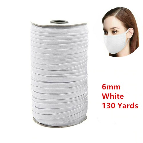 Flat Braided Elastic Band 1/4" (6mm) width White Black Colors 130 Yards Roll - Picture 15 of 15