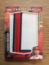 2016 Topps Update Yadier Molina 1/1 Letter Relic Own The Name