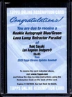 2025 Topps Chrome Update Roki Sasaki Rookie Lava Lamp Auto Blue/Green RC #/175