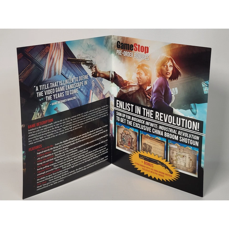 Bioshock Infinite Game Stop Pre-order Promo Bifold Advertisement 2013 - Image 3 of 4