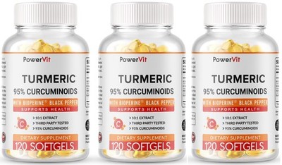 360 Softgels Turmeric Curcumin 5000mg, Herbal Extract with BioPerine NON-GMO