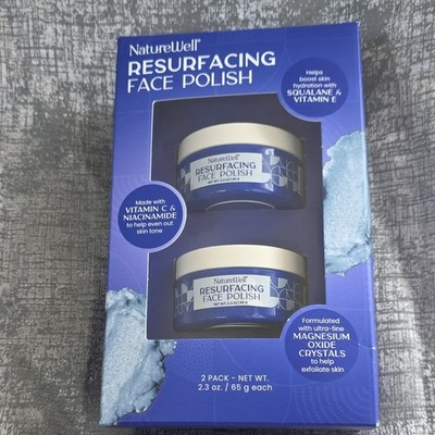 NatureWell Resurfacing Face Polish 2 Pack 2.3 oz Vitamin C Niacinamide Squalane