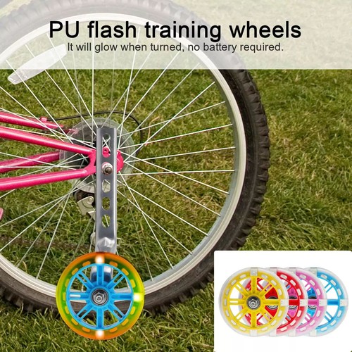 12-20 Inch Kids LED Flashing Bike Stabilizers Training Wheels Bicycle Heavy Duty - Picture 3 of 13