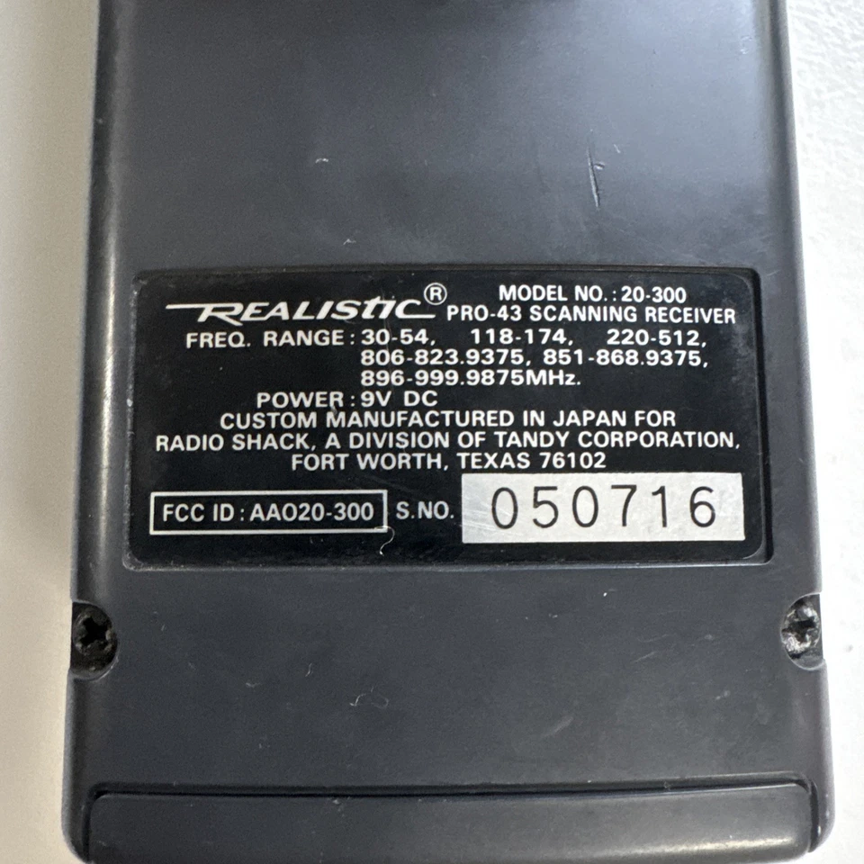 Realistic Pro-43 Hyperscan Programmable Scanner 200-Channel Police Radio –TESTED - Image 3 of 3