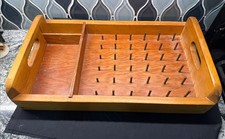 Vintage Wooden Pine Spool Spool Rack With Handles. 20  W X 12  D X 4.5  T