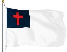 Christian Religious Flag Polyester 3x5 ft Cross Indoor Outdoor 100D FABRIC