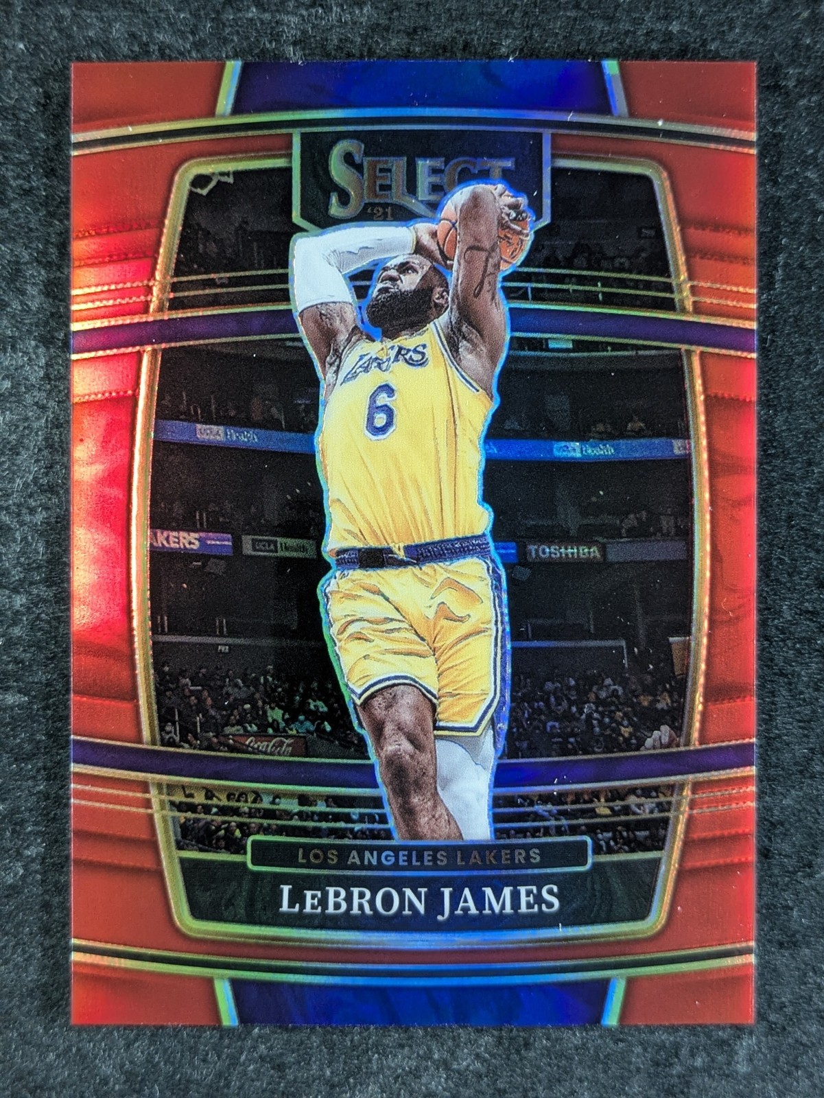 2021-22 Panini Select LEBRON JAMES 114/199 Concourse Red Prizm LA Lakers #100
