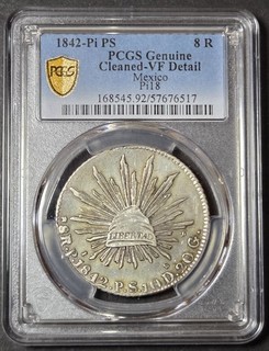 Messico 8 reales 1842 Pi PCGS VF