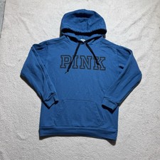 Pink Victoria Secret Hoodie Sweatpants Set Womens XS Blue Fleece Casual Comfort