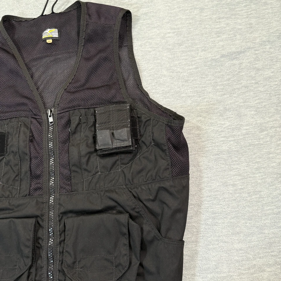 Atlas 46 Vest Men XL Black Tactical Work Utility Tool Mesh Zip Pockets USA - Image 2 of 4