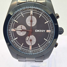 DKNY NY-1248 Chronograph Quartz Black Stainless Steel Bracelet Watch 50m