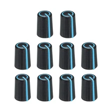 Potentiometer Control Knob ABS Guitar Knob 270 Degrees D Type Black Blue 10PCS