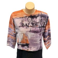 Prada Painted Seaside Landscape Knit Sweater
