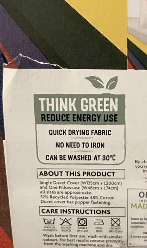 MULTICOLOURED REVERSIBLE SINGLE DUVET COVER BNWT ONLY £7.99 - Image 3 of 4