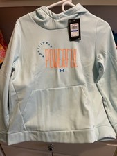 New W/ Tags. Under Armour. Girls YXL Hoodie. Teal. With graphics.