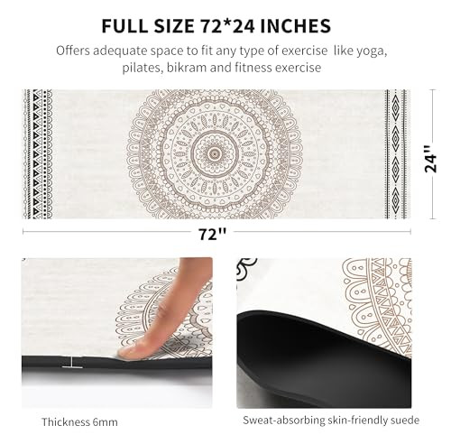 Extra Thick TPE Non-Slip Yoga Mat with Carry Strap for Fitness LHY  