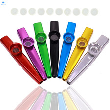 Fartime 7 Pcs Metal Kazoos With 20Pcs Kazoo Flute Diaphragms,Musical black