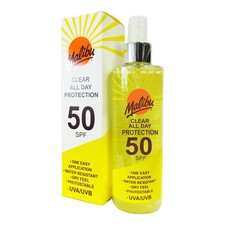 Malibu Clear Protection SPF50 All Day Spray 250ml High Sun Protection 54.76 per litre