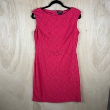 Lauren Ralph Lauren Pink Lace Mini Dress 8 Sleeveless Boatneck Spring