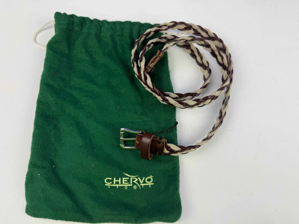 CHERVÒ Chervo Golf edler Damen Leder Gürtel Belt Waistband Usample beige braun 466 Gr.3