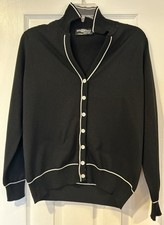 Vintage 70s Black Givenchy Sport Cardigan Sweater Women  s Old Money Luxury