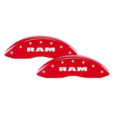 For Ram 2500 11-18 MGP Gloss Red Caliper Covers w Ram Engraving Full Kit, 4 pcs