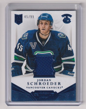 2013/14 PANINI DOMINION JORDAN SCHROEDER ROOKIE #ed 45/99 HIS JERSEY # 45 1/1