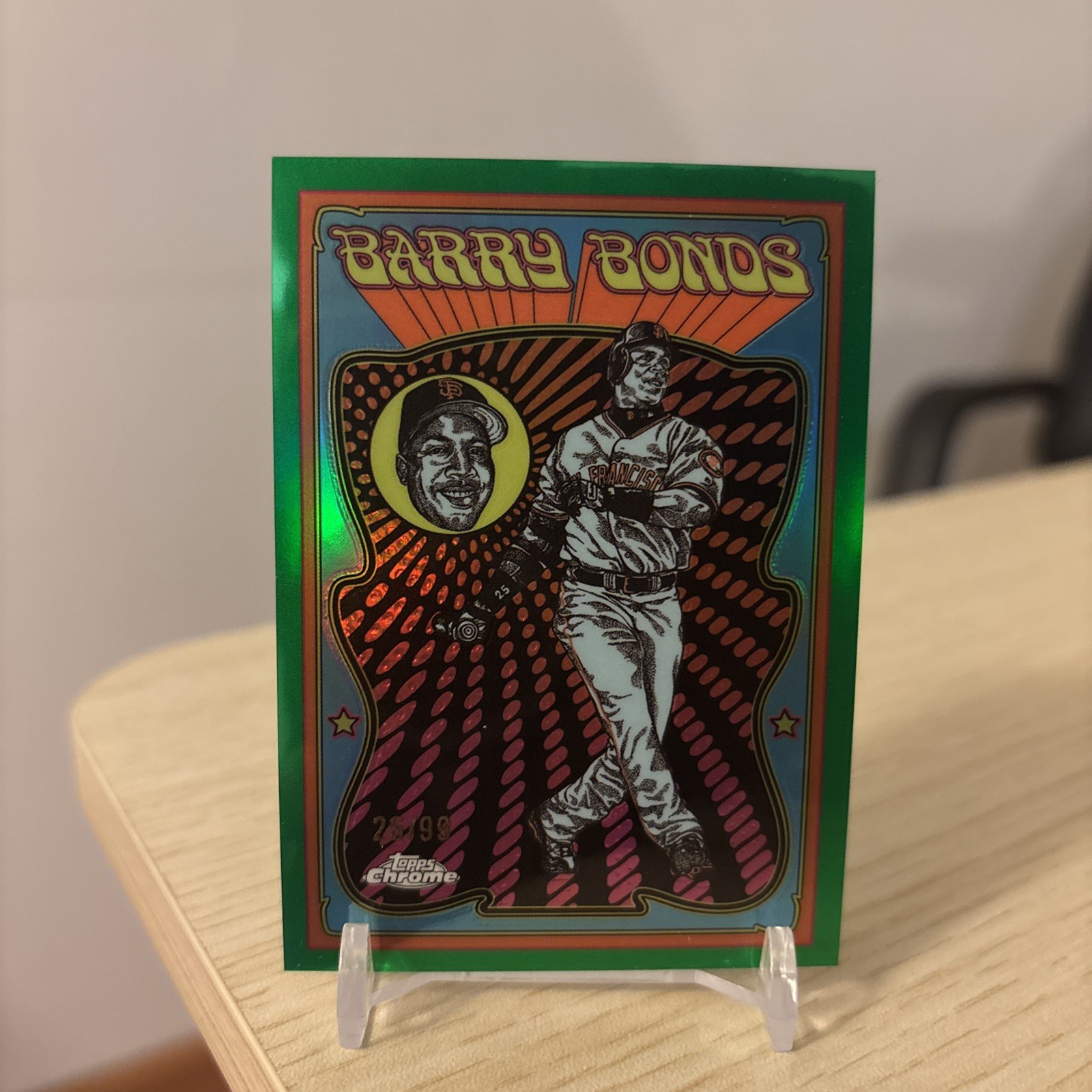 2025 Topps Chrome Barry Bonds Ultra Violet All-Stars  Green 26/99 Short Print