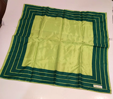 Vintage PAOLI Green Square Scarf 22" x 22" - AS IS - Read Description