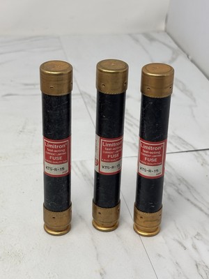 Lot Of 3 BUSSMANN LIMITRON KTS-R-15- 15AMP, 600V, CLASS RK1, FAST-ACTING FUSE