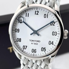 Tom Ford N002 Wristwatch Men Silver Stainless Steel Quartz Excellent Condition