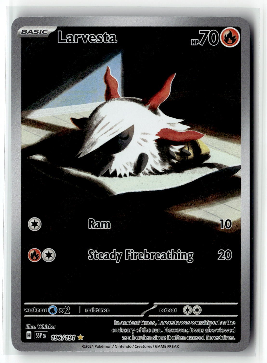 Larvesta 196/191 Illustration Rare Surging Sparks Pokemon Holo NM/M