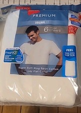Hanes sz S 34-36" White Original Fit Crew T-Shirts 6 pk Fresh IQ Soft