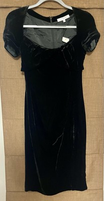 L.K. Bennett Women's Black Velour Dress Size 4 New With Tag