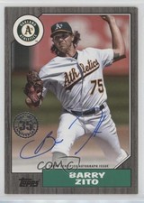 2022 Series 2 1987 Topps Baseball Black 144/199 Barry Zito #87BA-BZ Auto 1pc9