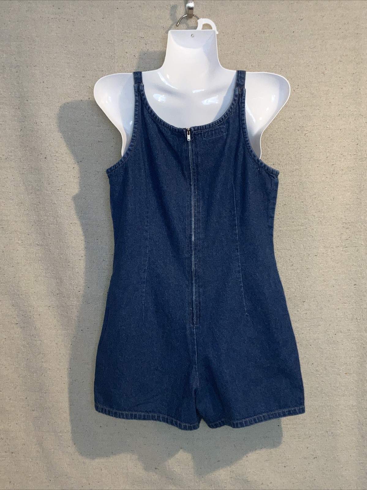 Vintage 80s 90s Esprit Basix Shorts Romper Denim Playsuit Jumper Women’s 3/4 New image 3