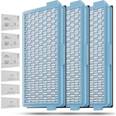 3x Blau Filter Air Clean Plus-Filter passend für Miele HEPA Air Clean SF-HA 50