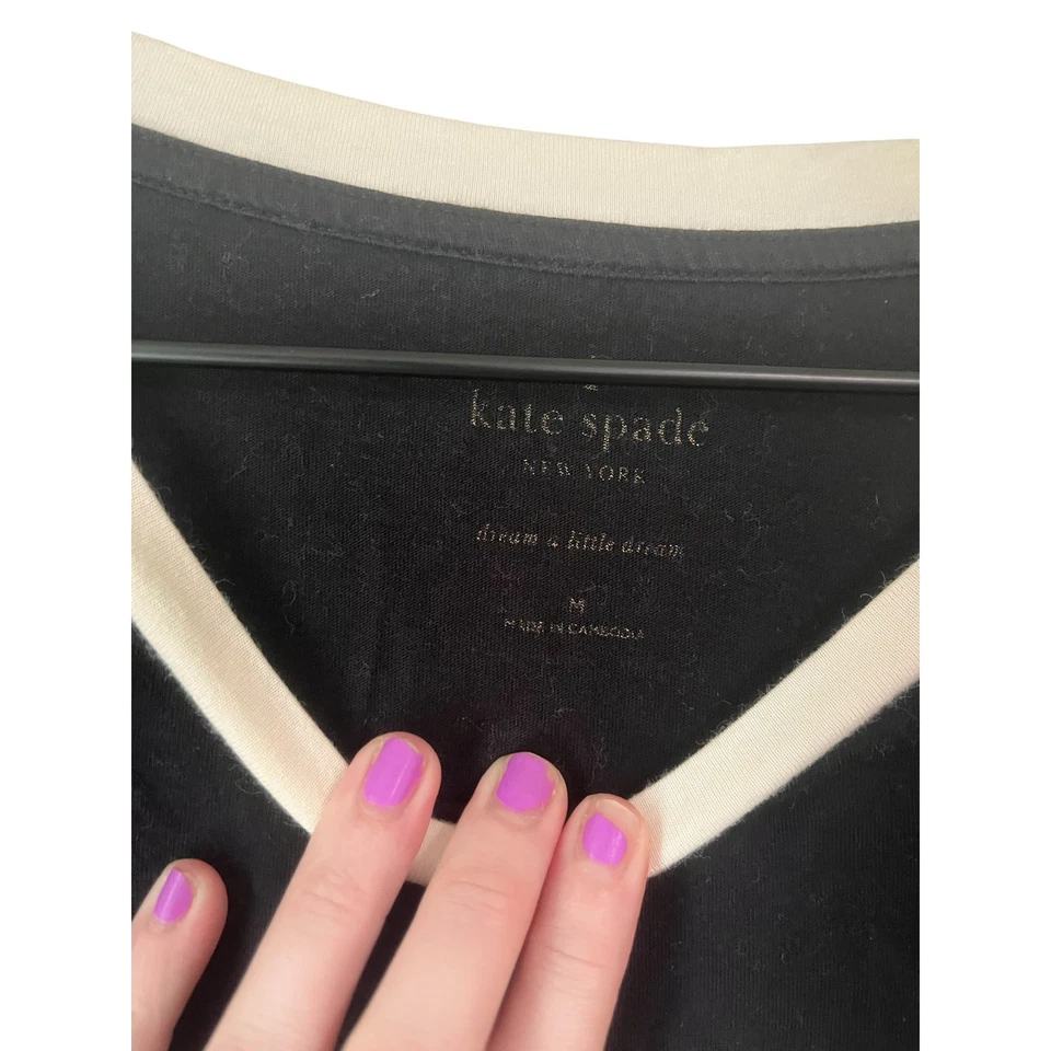 Camisa negra para dormir Kate Spade New York Eat Cake for Breakfast talla mediana Foto 2 de 4