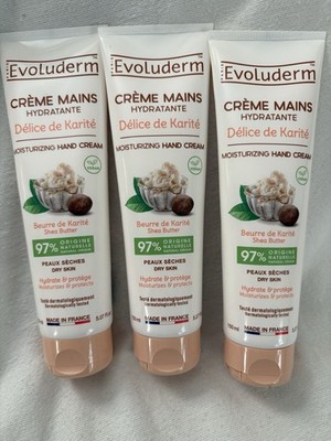 NEW Evoluderm Moisturizing Hand Cream Shea Butter 5.07 Ounce Made France 3 Packs