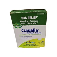 NEW Boiron Gasalia Gas Relief Homeopathic Plant-Based Unflavored 60 Tbls